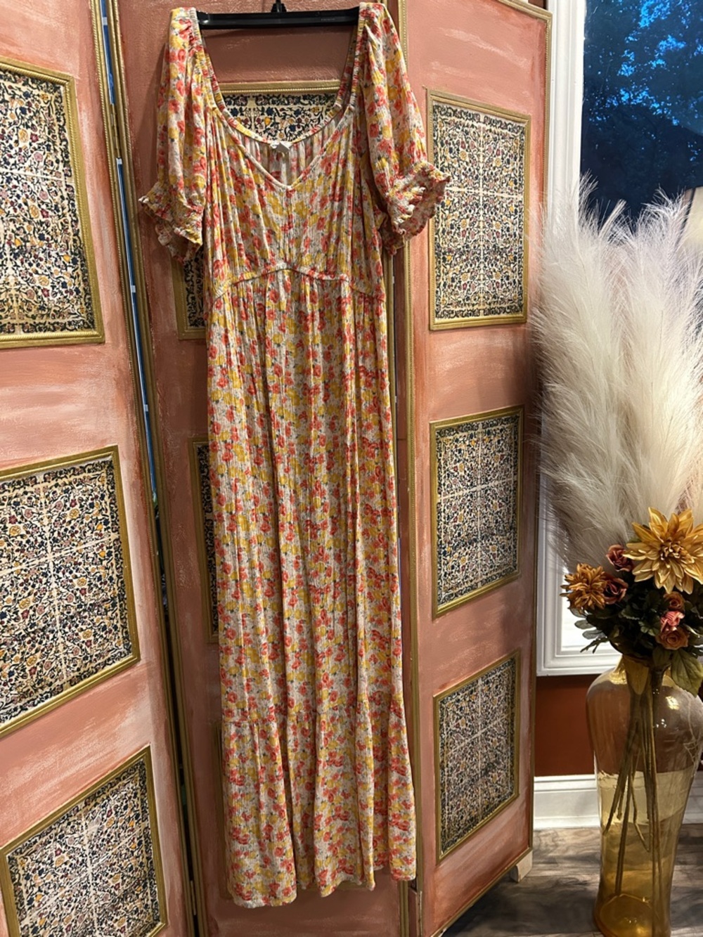 Sonoma Floral Maxi Dress in Yellow, Pink & Blue